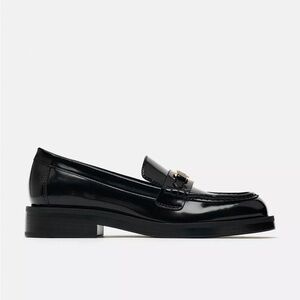 Zara Shiny Black Loafers for Women sz 10